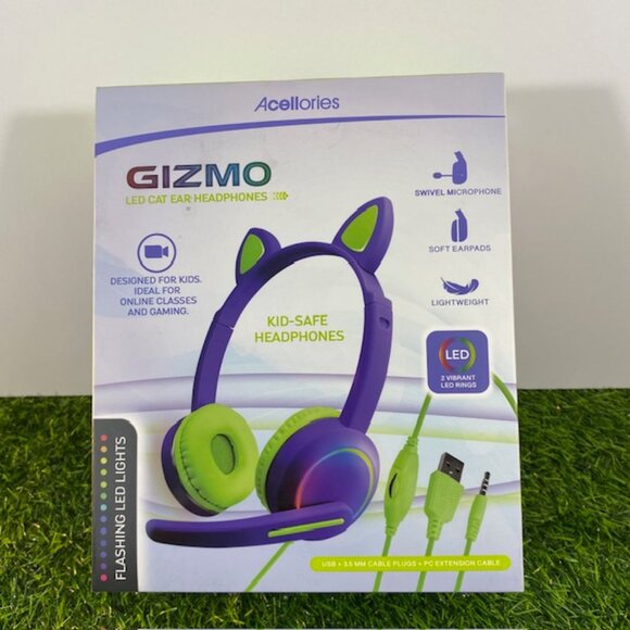Acellories GIZMO Cat Ear Headphones LED, Microphone, Light Weight, Soft Earpads - Picture 8 of 8